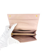 Miu Miu Dusty Pink Croc Embossed Patent Leather Wallet