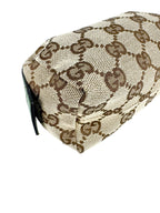 Gucci Brown, Beige and Green Cosmetic Pouch