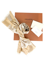 Louis Vuitton Beige and Cream Silk Scarf