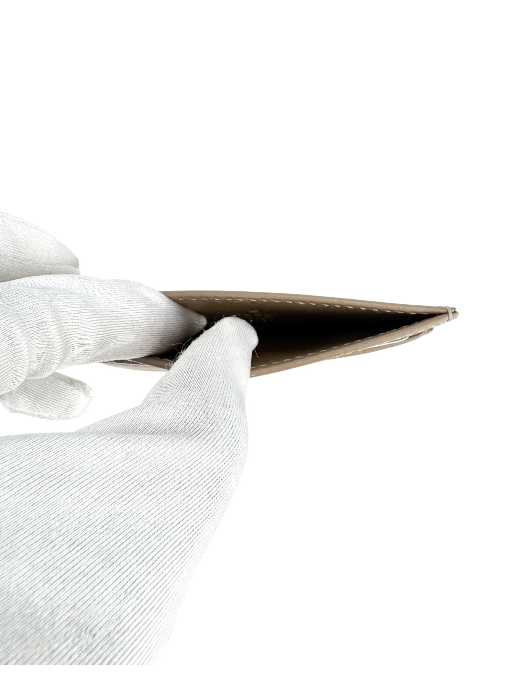 Gucci Beige Leather GG Matelasse Chevron Marmont Card Case