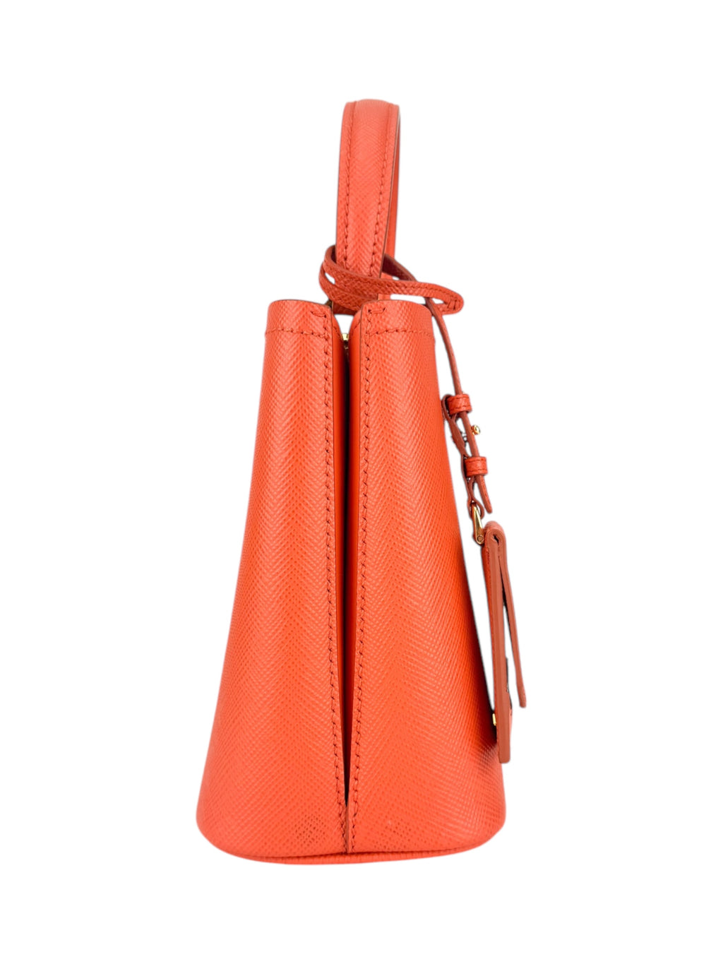 Prada Orange Saffiano Leather Pannier Bag Small