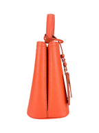 Prada Orange Saffiano Leather Pannier Bag Small