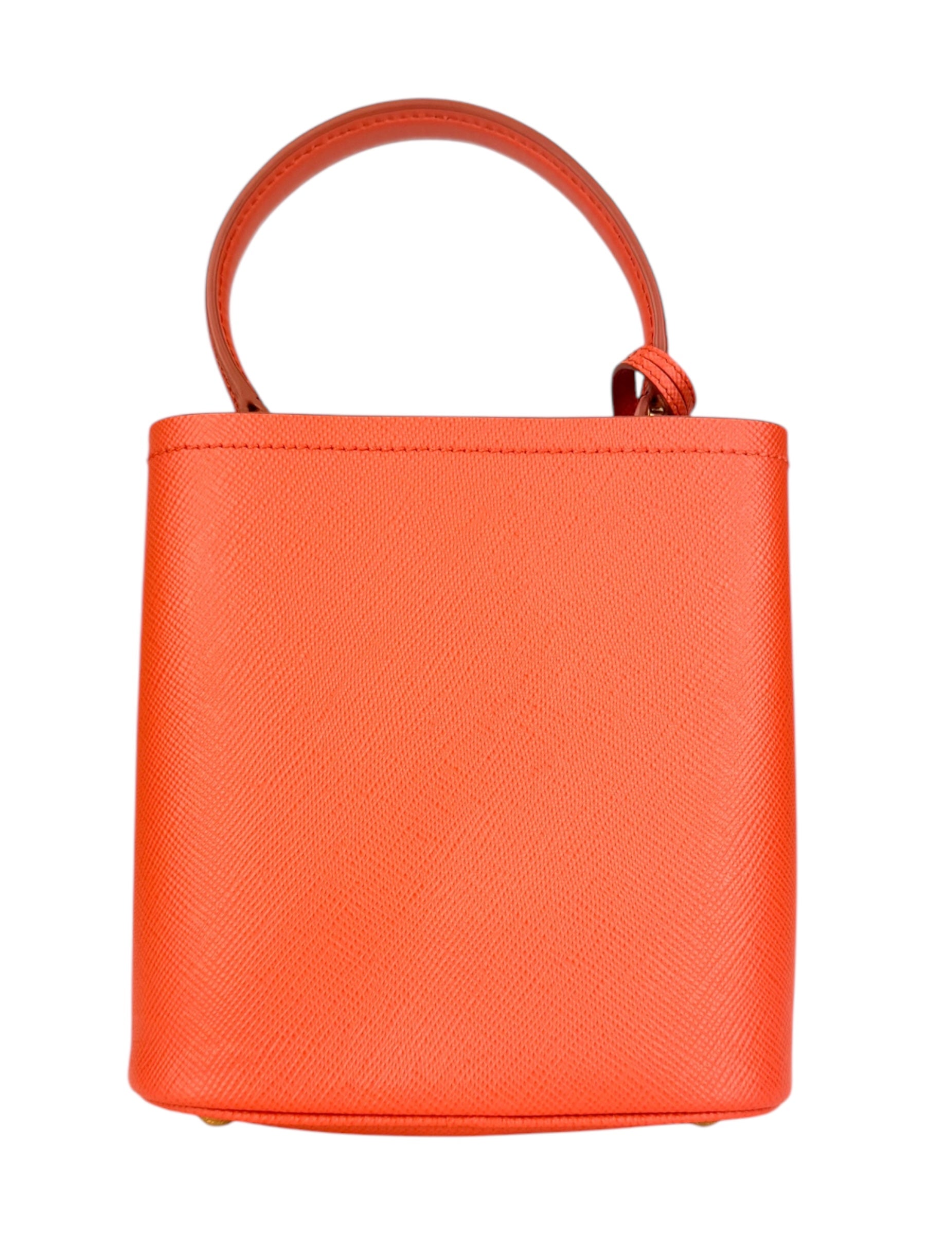 Prada Orange Saffiano Leather Pannier Bag Small
