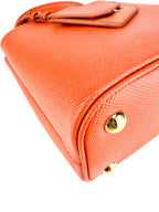 Prada Orange Saffiano Leather Pannier Bag Small