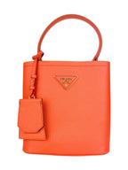 Prada Orange Saffiano Leather Pannier Bag Small