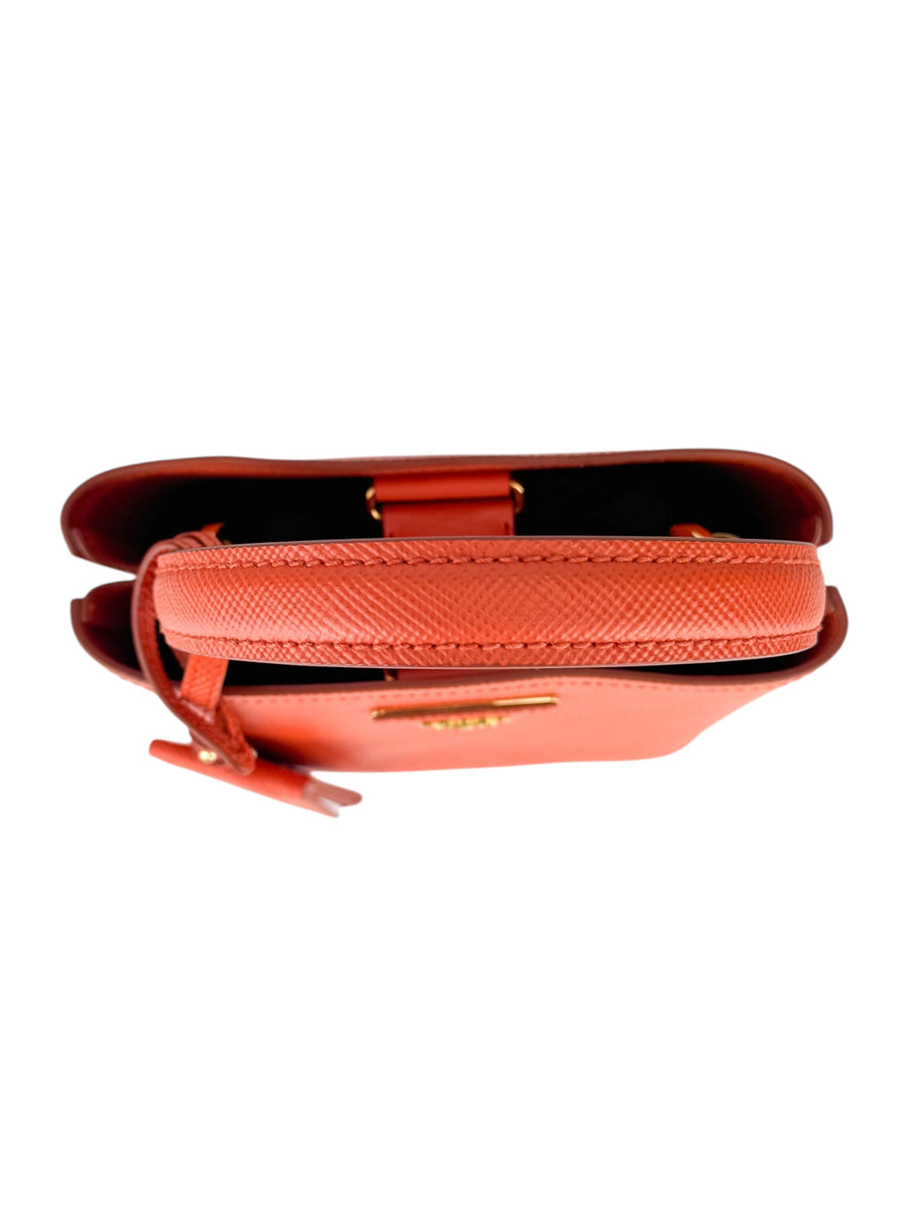 Prada Orange Saffiano Leather Pannier Bag Small