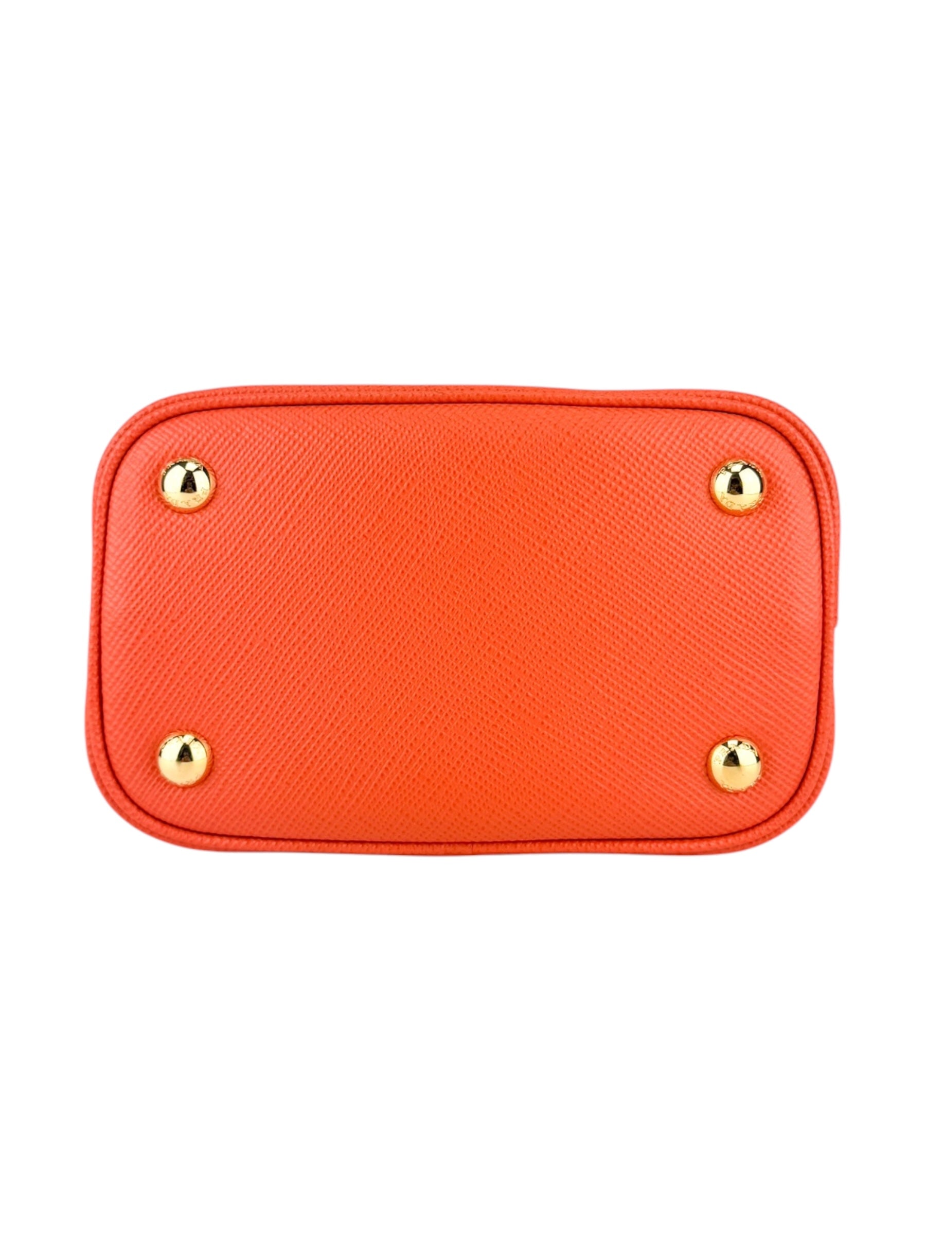 Prada Orange Saffiano Leather Pannier Bag Small