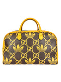 Gucci x Adidas Brown and Yellow Leather Duffle Bag