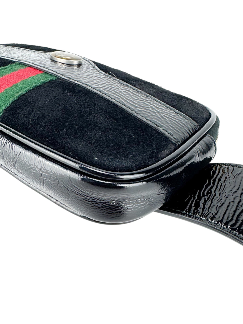 Gucci Patent Leather and Suede Ophidia Waistbag