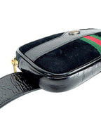 Gucci Patent Leather and Suede Ophidia Waistbag