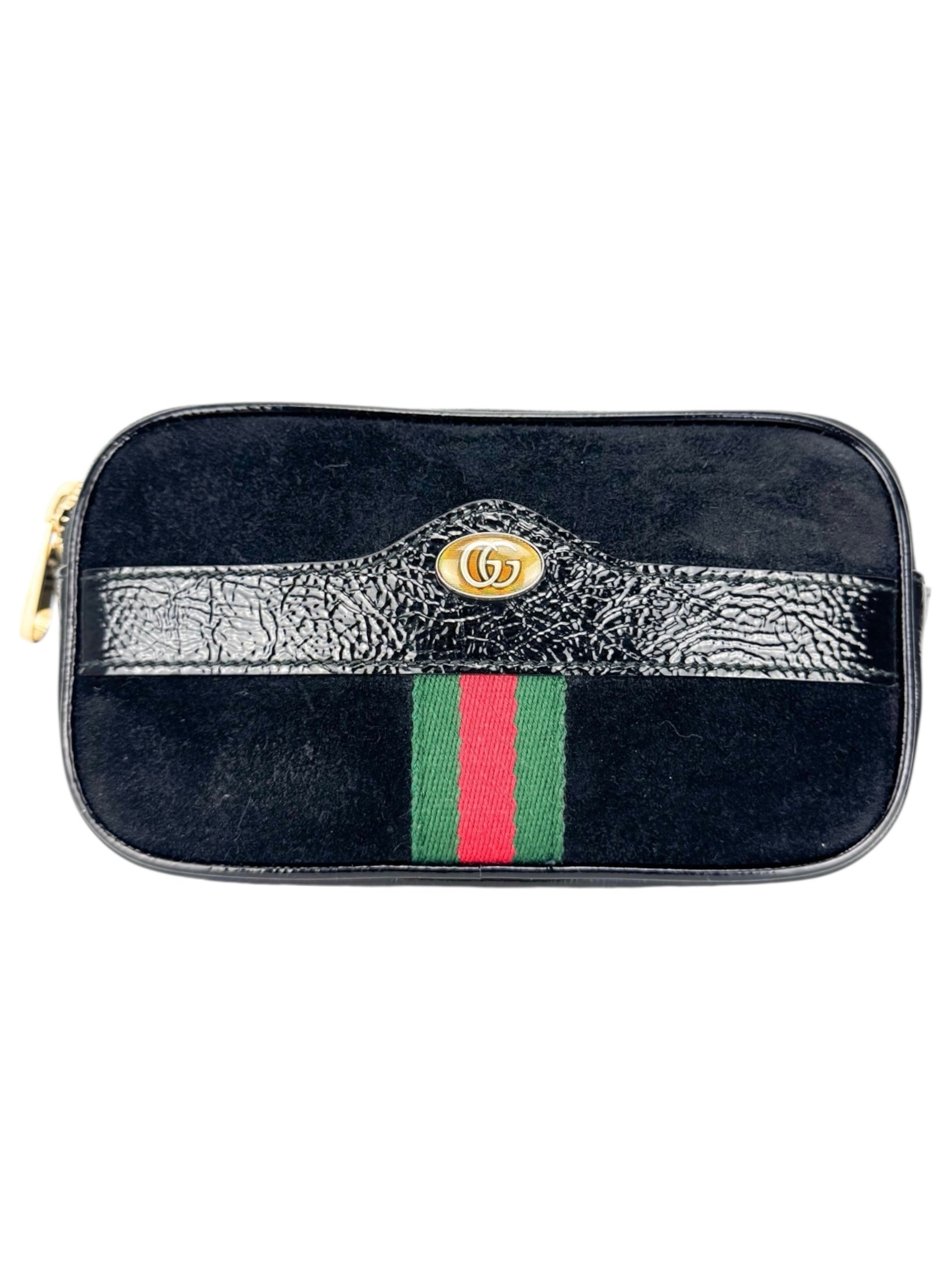 Gucci Patent Leather and Suede Ophidia Waistbag