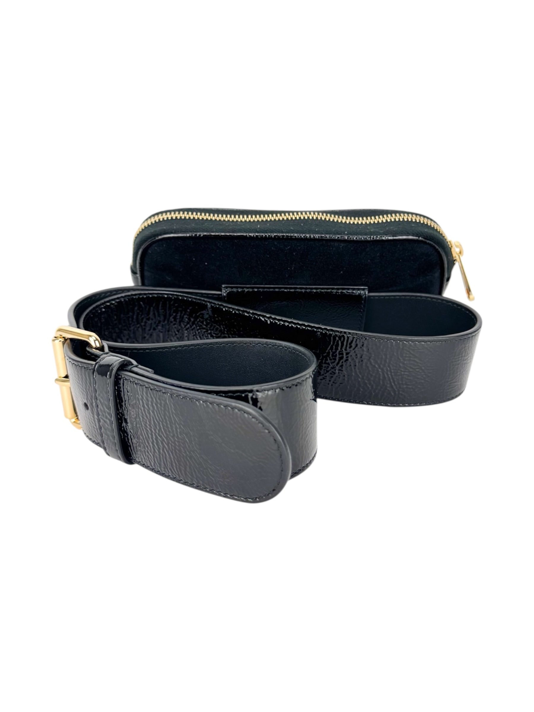 Gucci Patent Leather and Suede Ophidia Waistbag