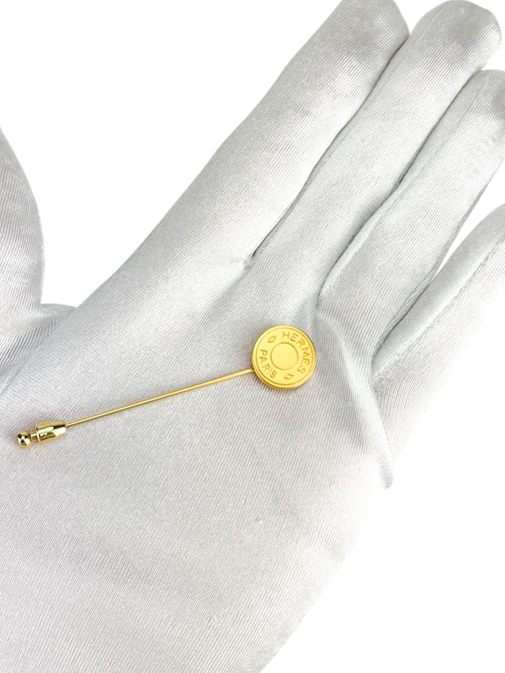 Hermes Gold Sellier Pin Brooch
