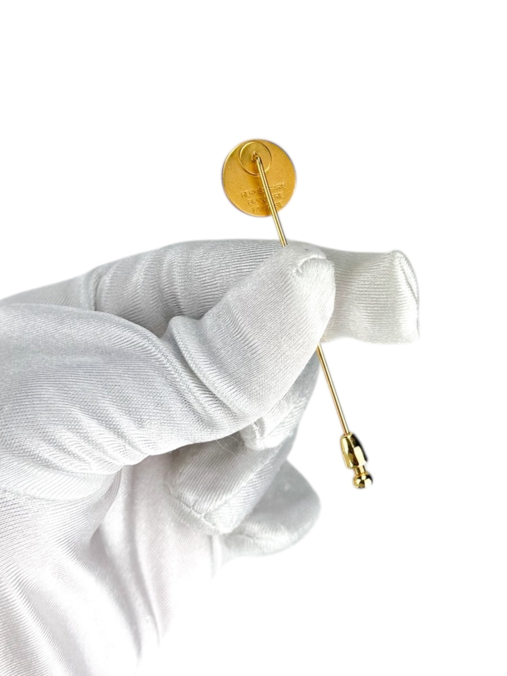 Hermes Gold Sellier Pin Brooch