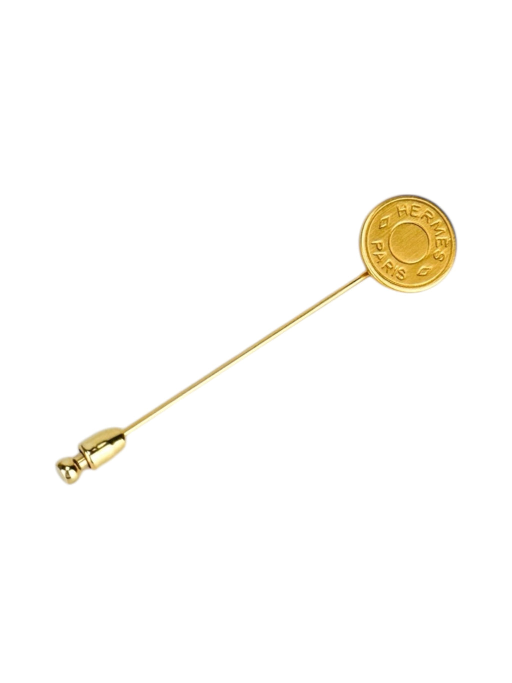 Hermes Gold Sellier Pin Brooch