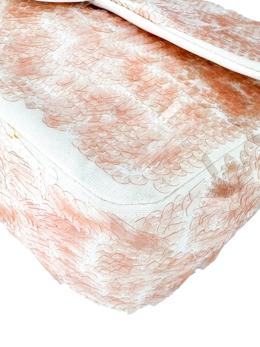 Chanel Light Pink Canvas and Sequin Paillette Single Flap Shoulder Bag