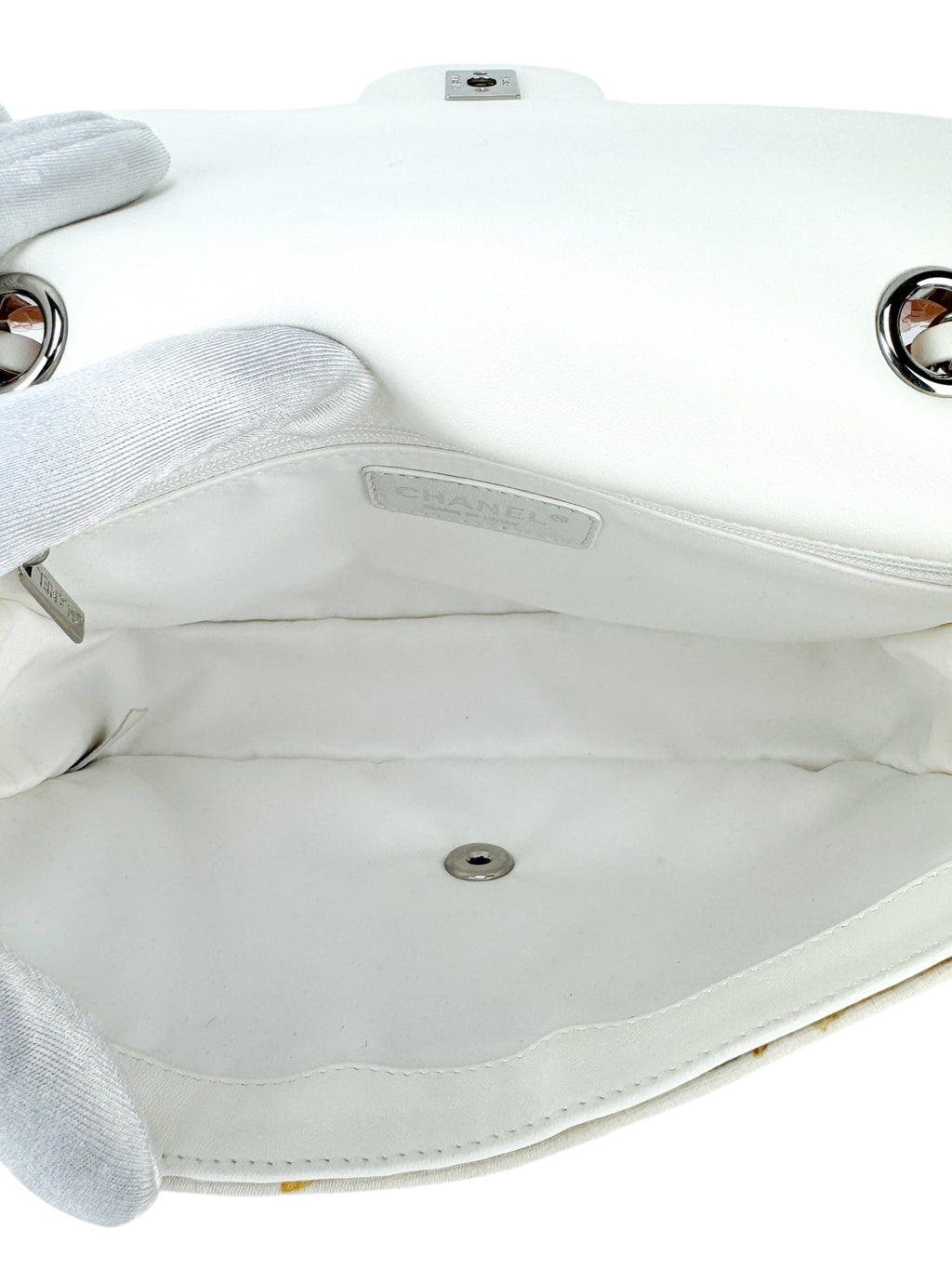 Chanel Light Pink Canvas and Sequin Paillette Single Flap Shoulder Bag