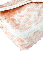 Chanel Light Pink Canvas and Sequin Paillette Single Flap Shoulder Bag