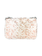 Chanel Light Pink Canvas and Sequin Paillette Single Flap Shoulder Bag