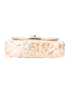Chanel Light Pink Canvas and Sequin Paillette Single Flap Shoulder Bag