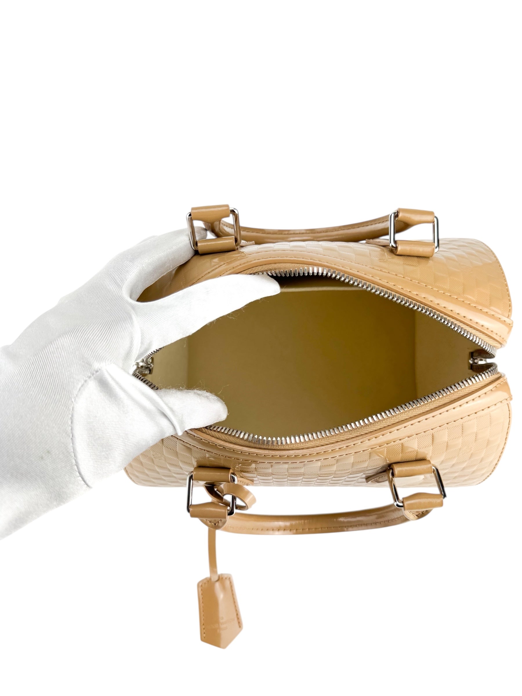 Louis Vuitton Light Beige Damier Facette Cube Speedy MM