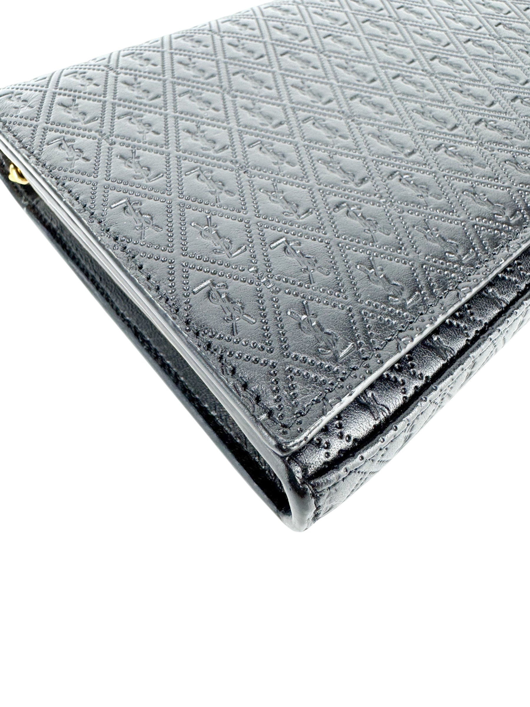 Saint Laurent Black Leather Chain Wallet