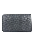 Saint Laurent Black Leather Chain Wallet