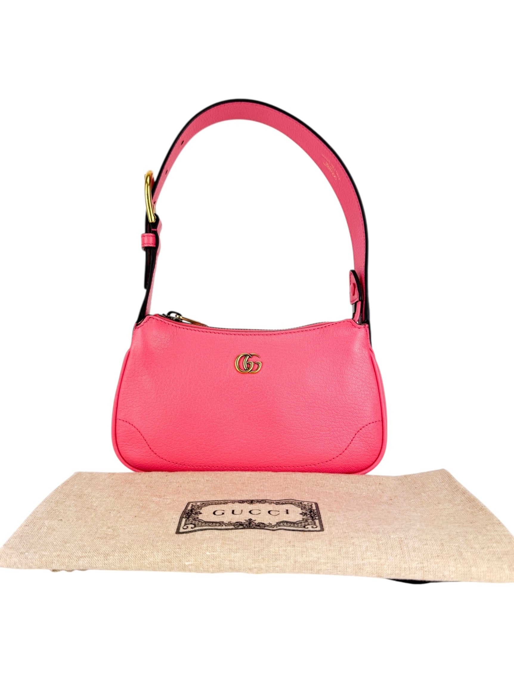 Gucci Pink Leather Aphrodite Shoulder Bag Mini