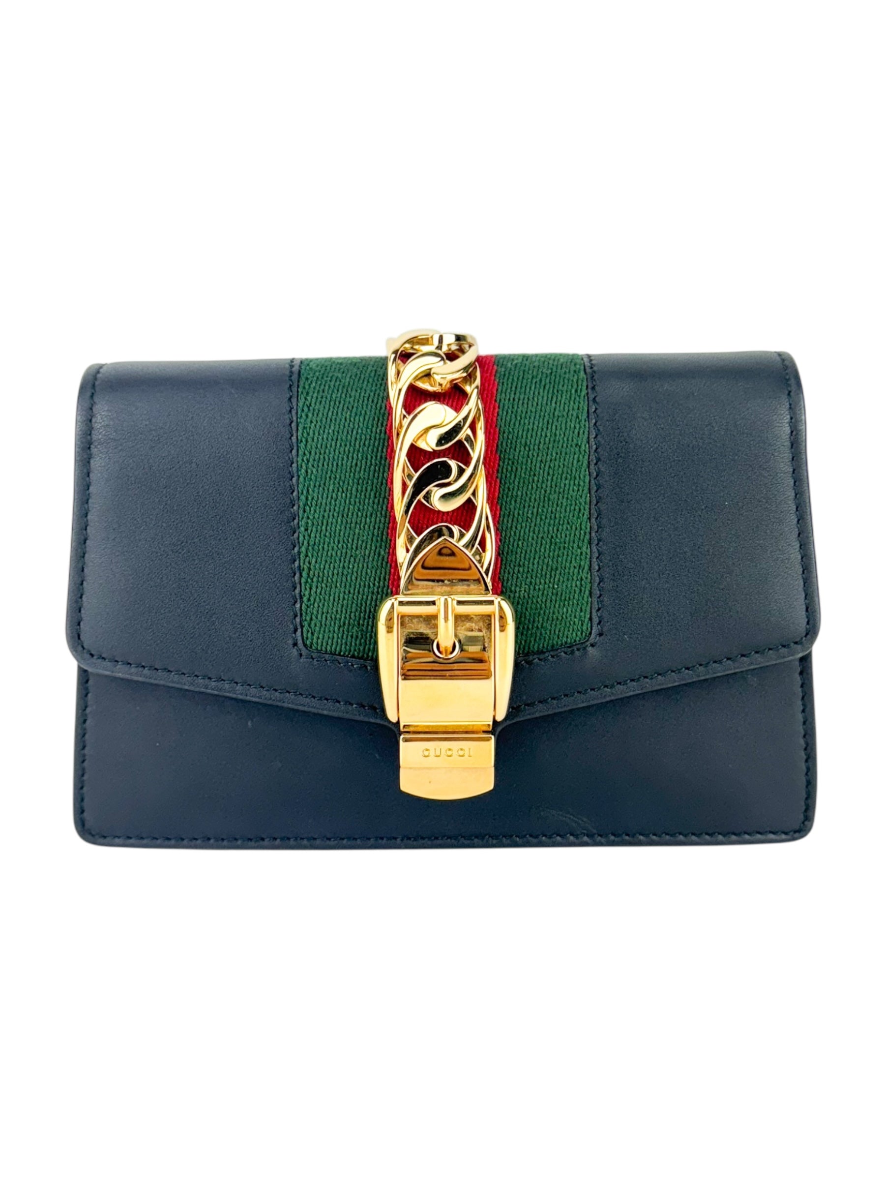 Gucci Black Leather Sylvie Shoulder Bag