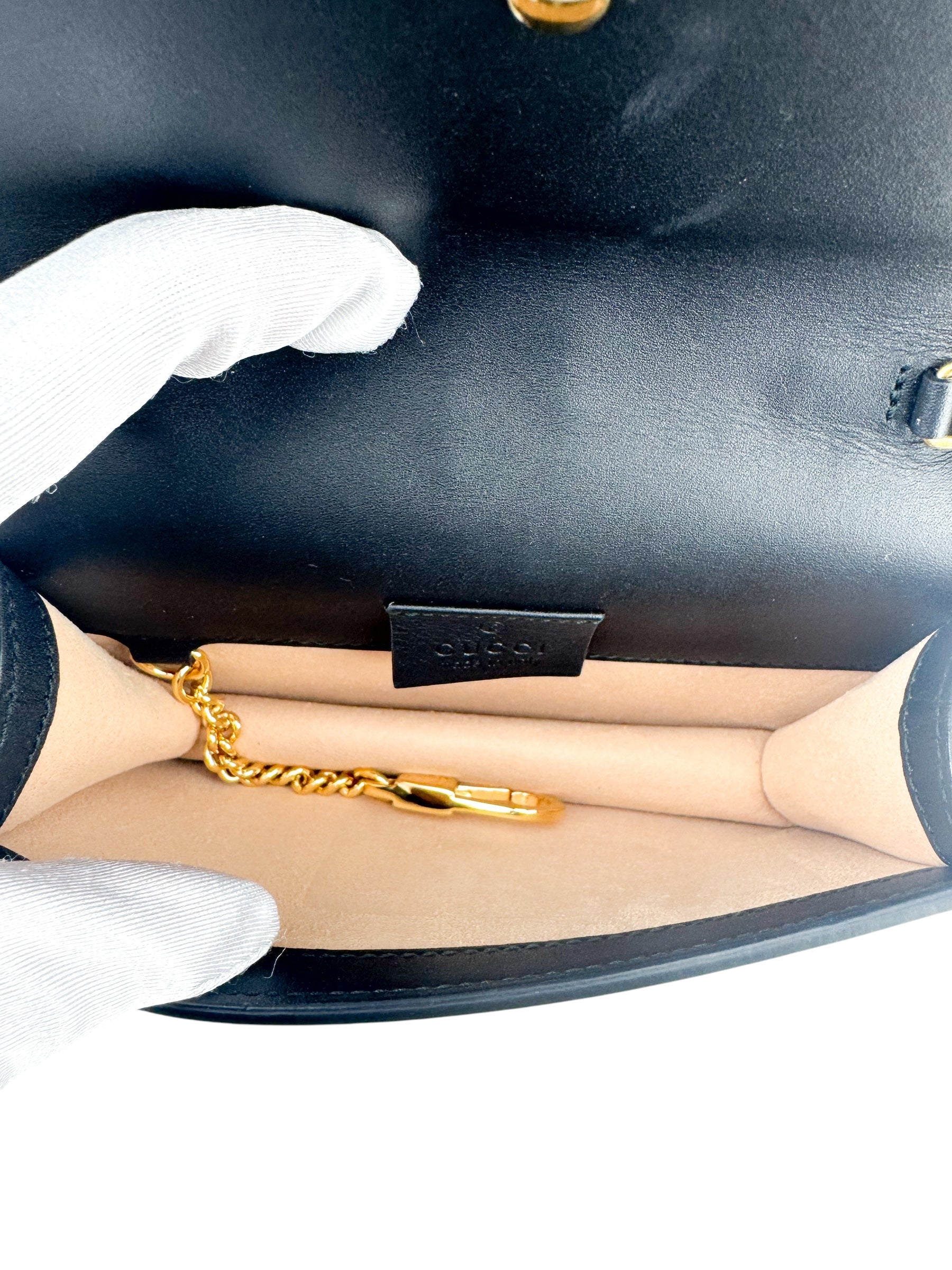 Gucci Black Leather Sylvie Shoulder Bag