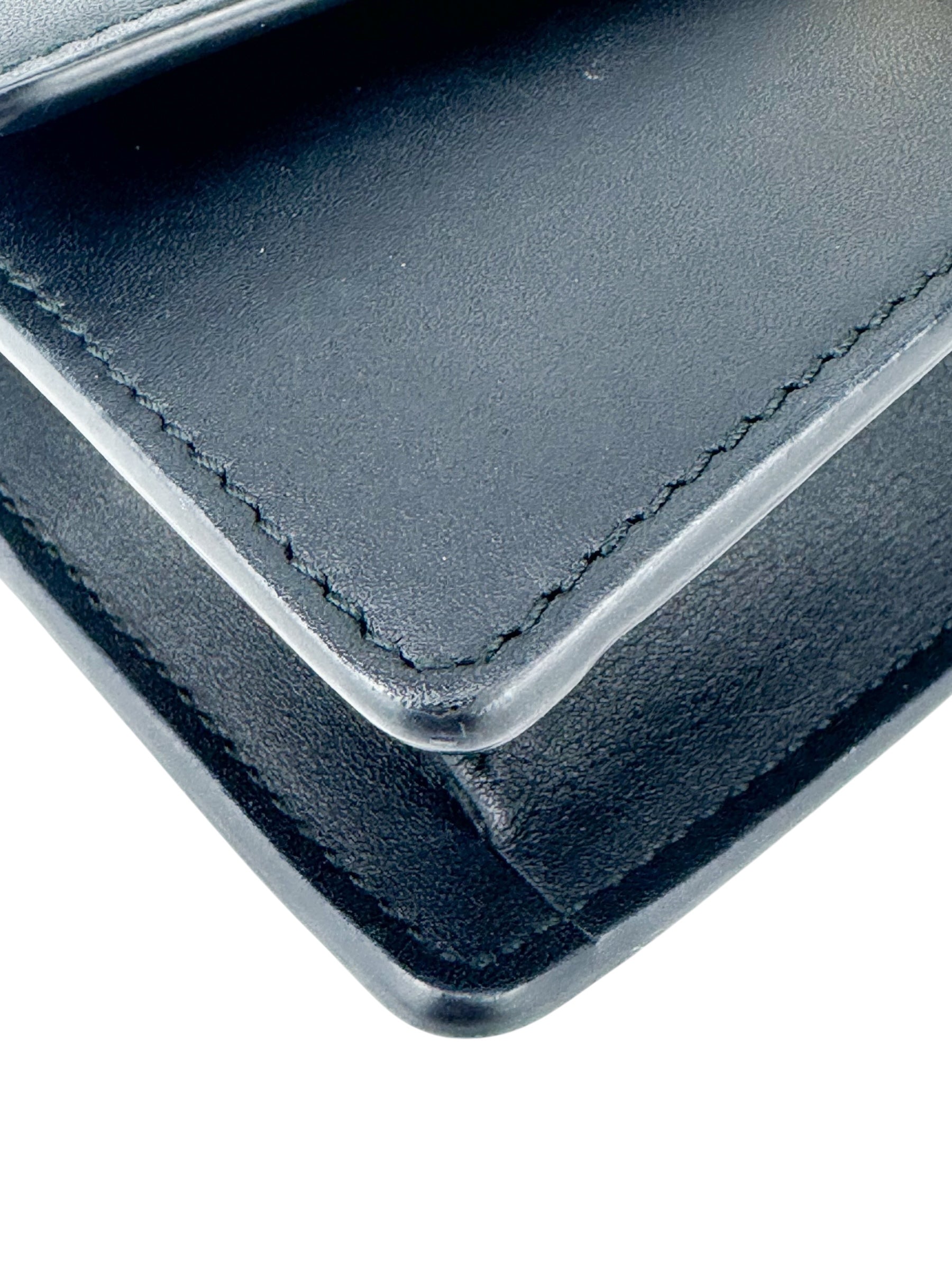 Gucci Black Leather Sylvie Shoulder Bag