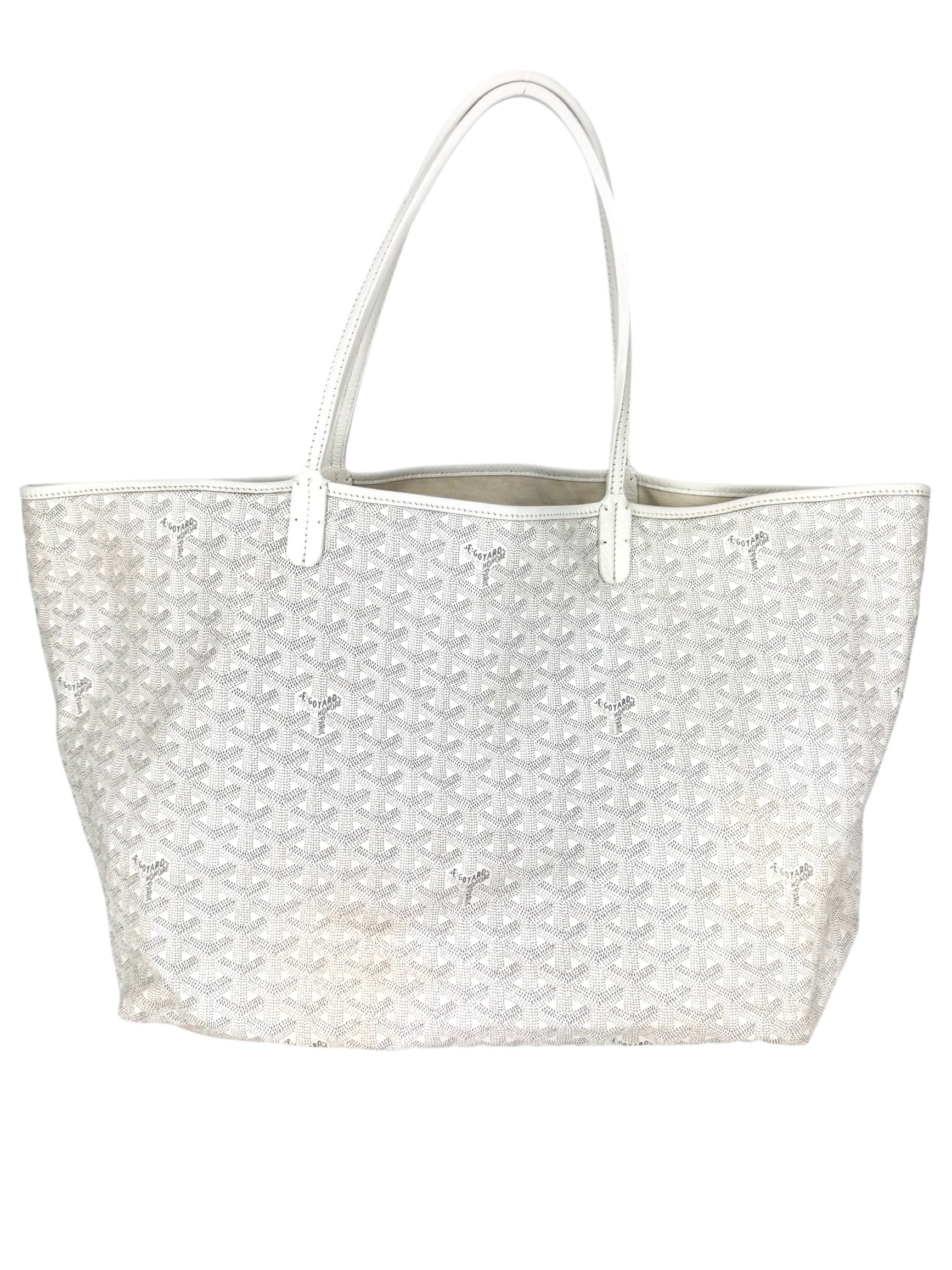 Goyard White Goyardine Coated Canvas Saint Louis GM Tote