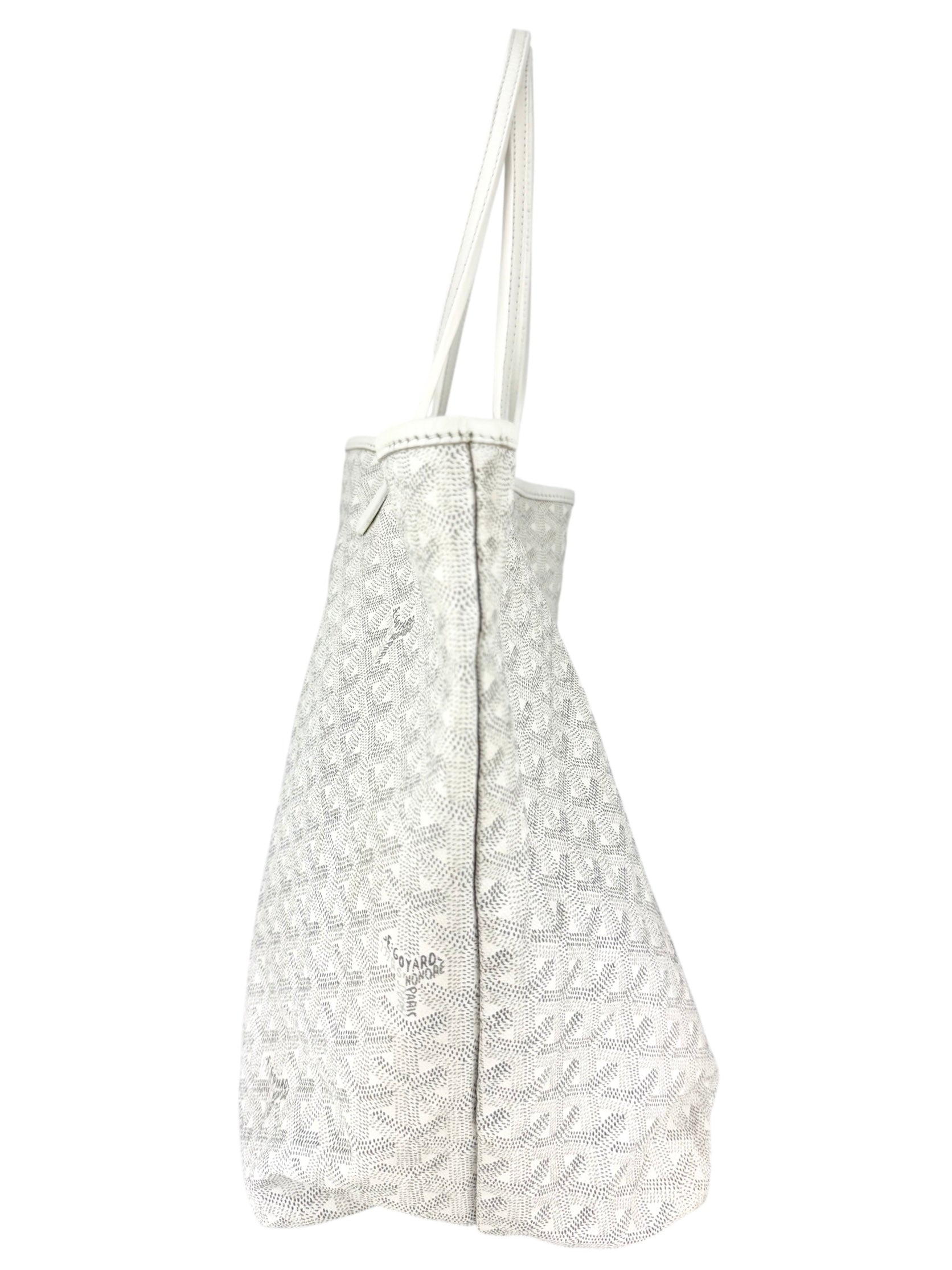 Goyard White Goyardine Coated Canvas Saint Louis GM Tote