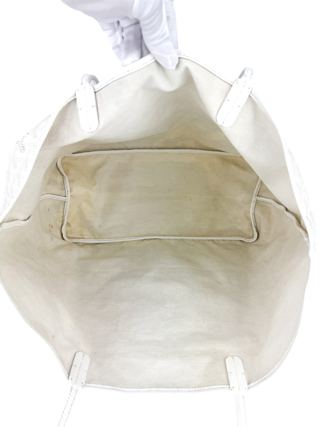 Goyard White Goyardine Coated Canvas Saint Louis GM Tote