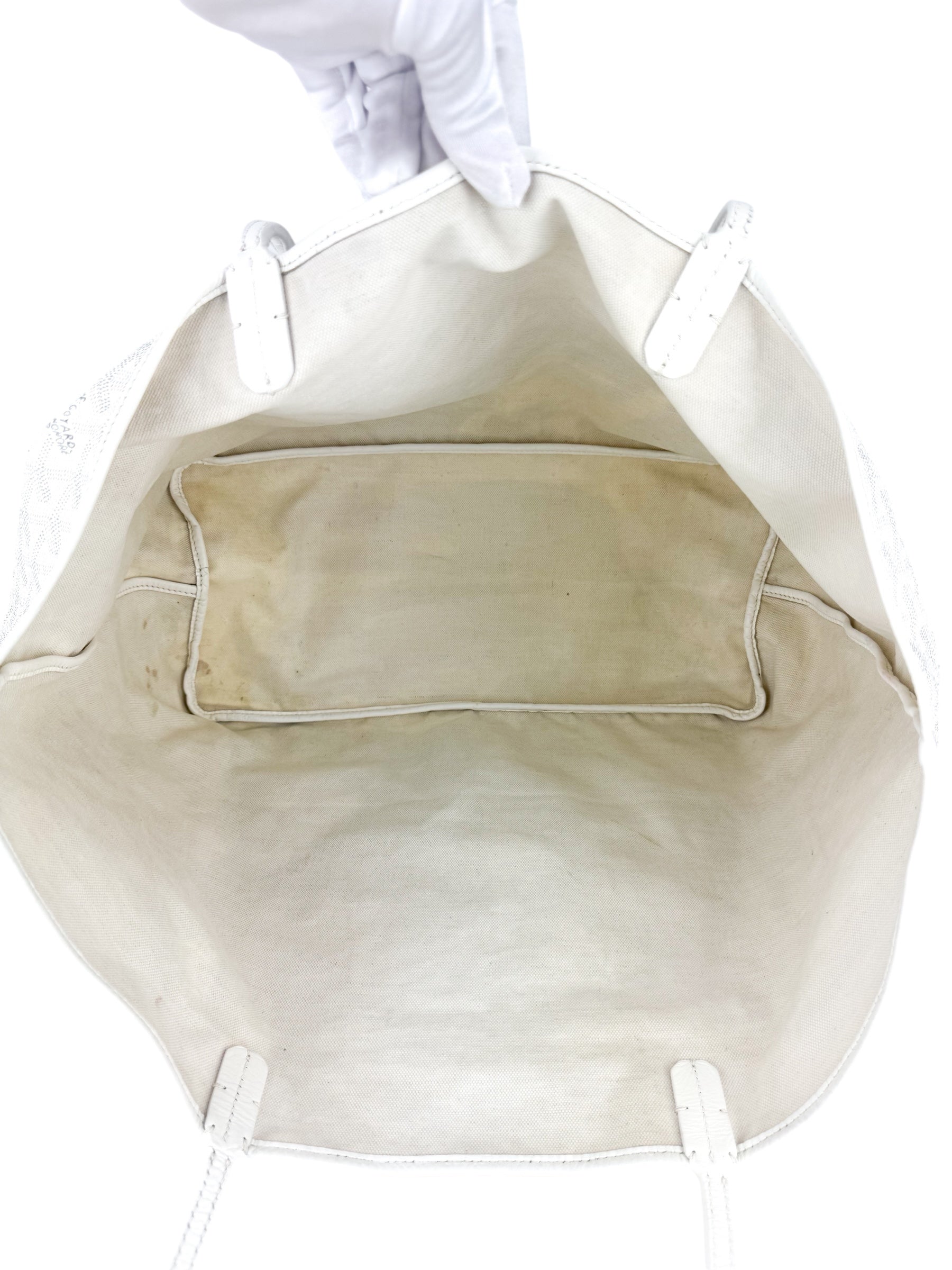 Goyard White Goyardine Coated Canvas Saint Louis GM Tote