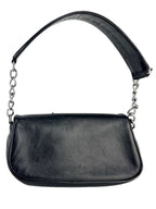 Chanel Black Lambskin and Patent Leather Camellia Chocolate Bar Handbag