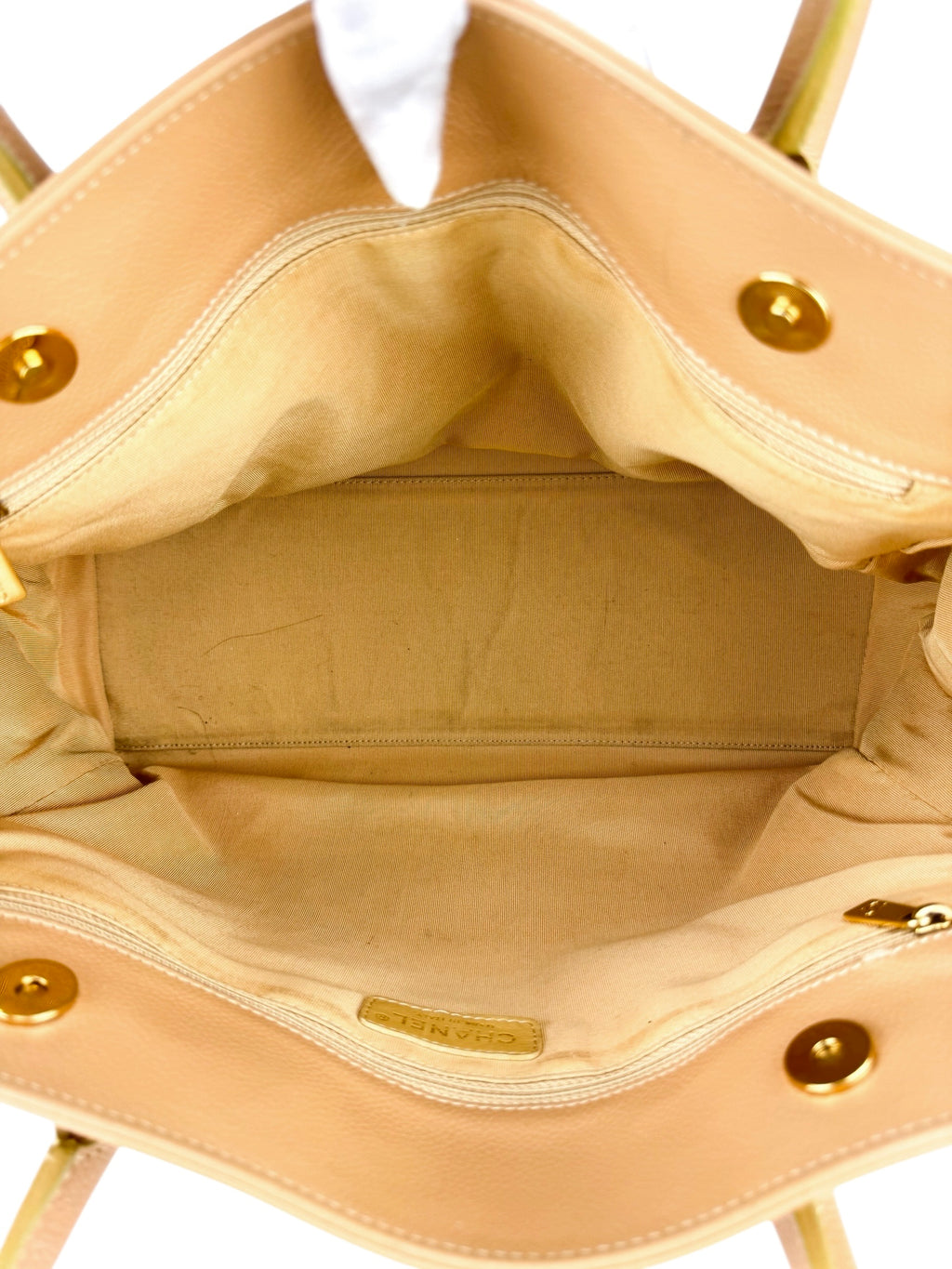 Chanel Beige Caviar Leather Cerf Executive Tote Bag