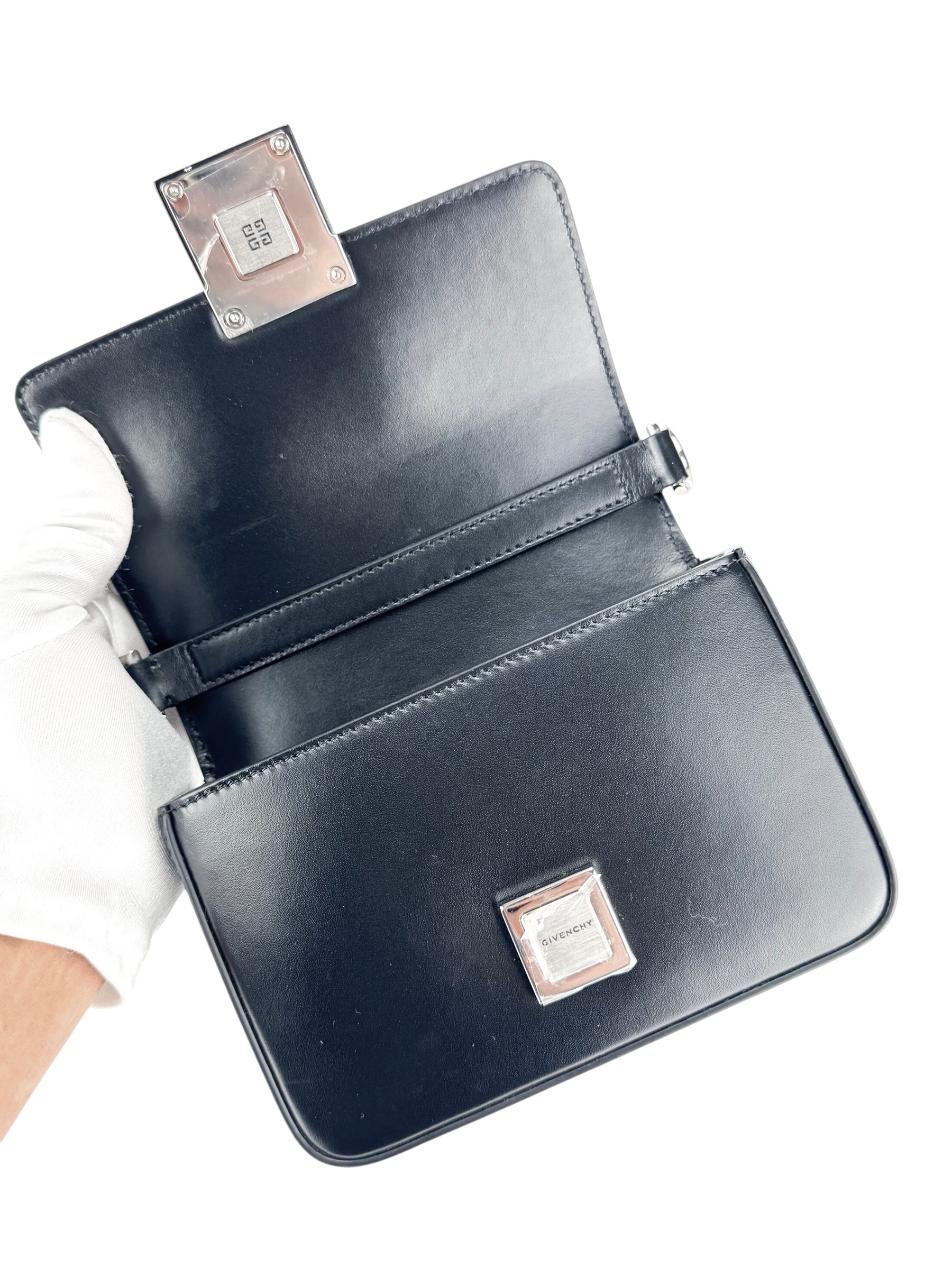 Givenchy X CHITO Black Box Calfskin Graffiti Effect Small 4G Shoulder Bag