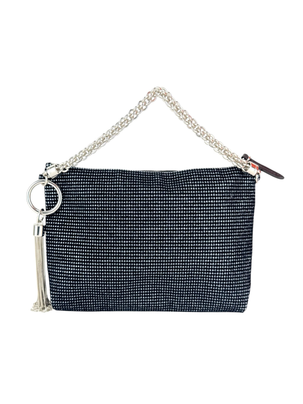 Jimmy Choo Black Velvet Sparkle Pochette Bag