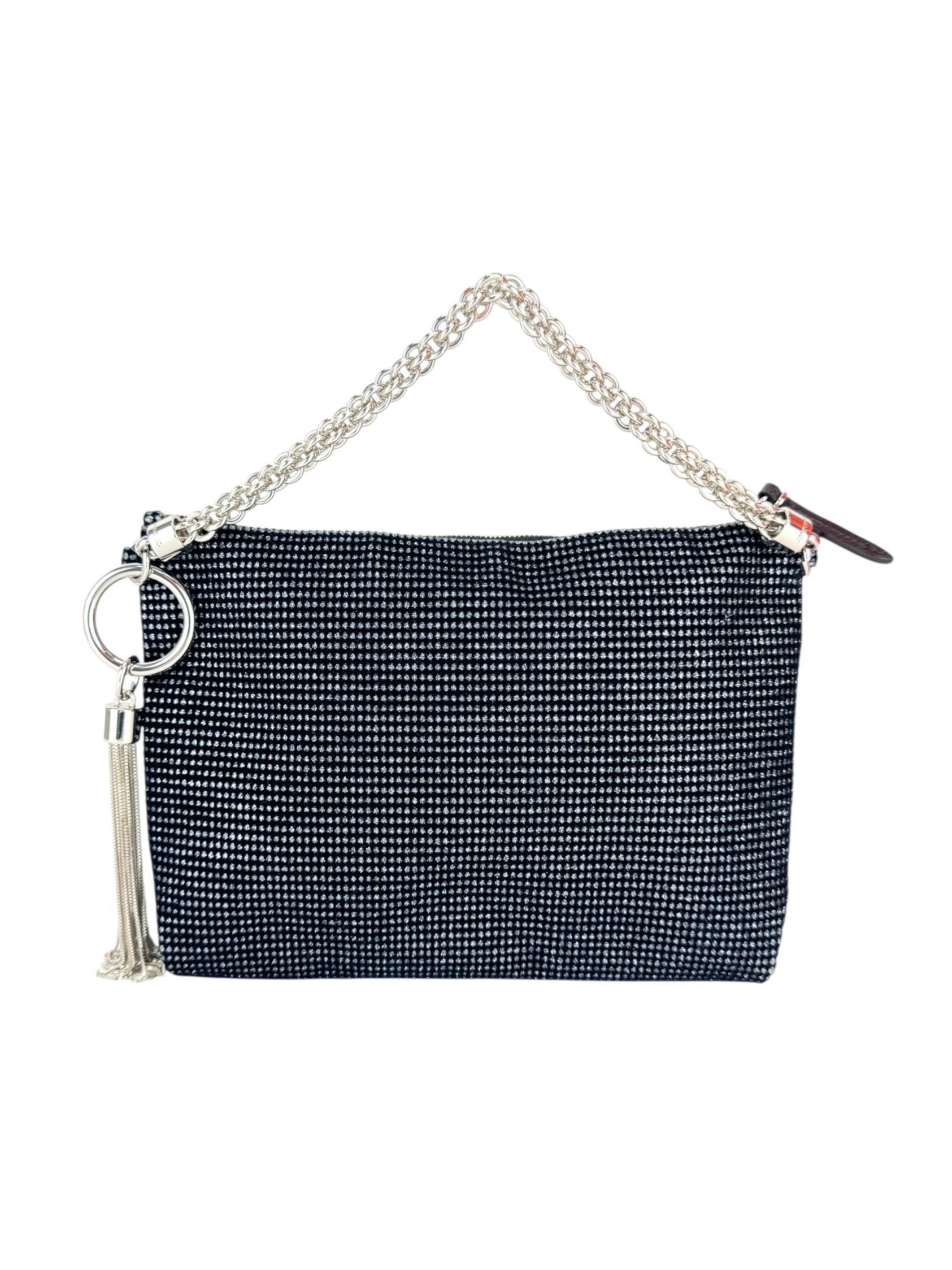 Jimmy Choo Black Velvet Sparkle Pochette Bag