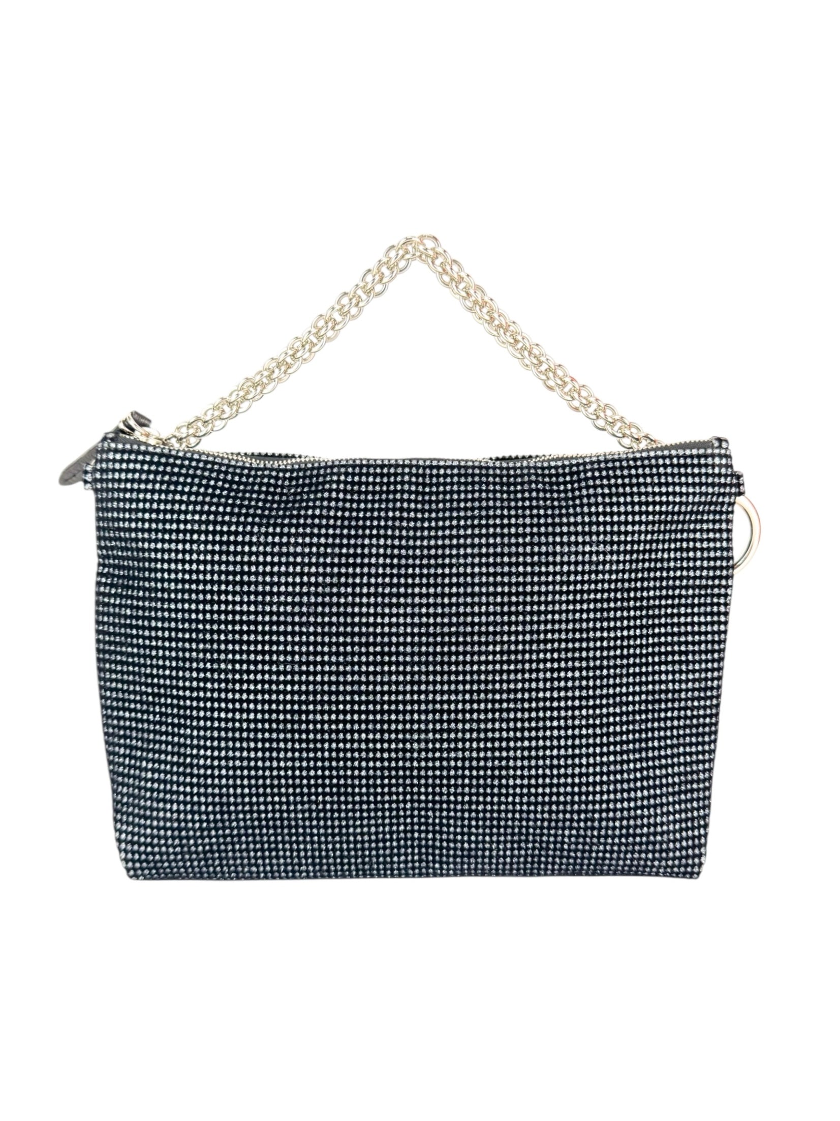 Jimmy Choo Black Velvet Sparkle Pochette Bag