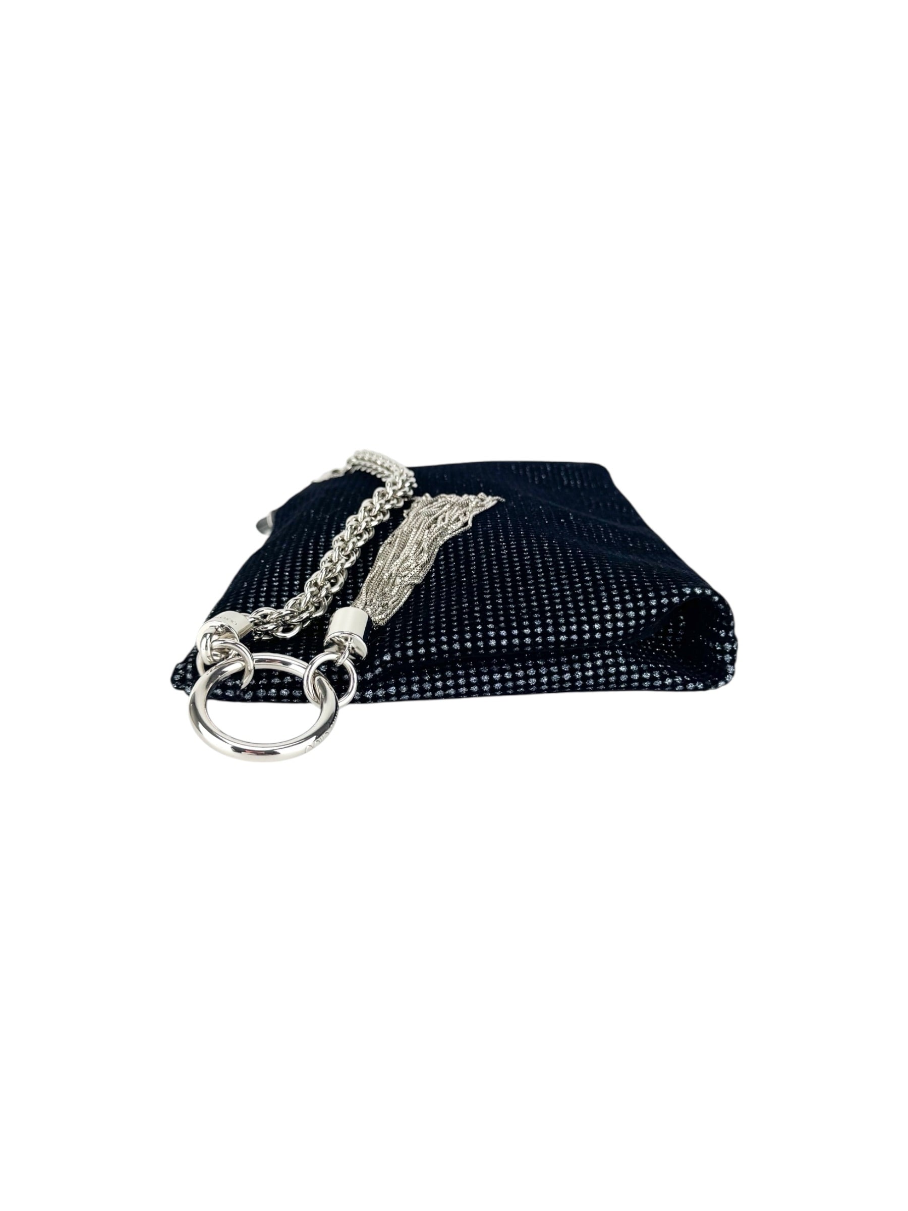 Jimmy Choo Black Velvet Sparkle Pochette Bag