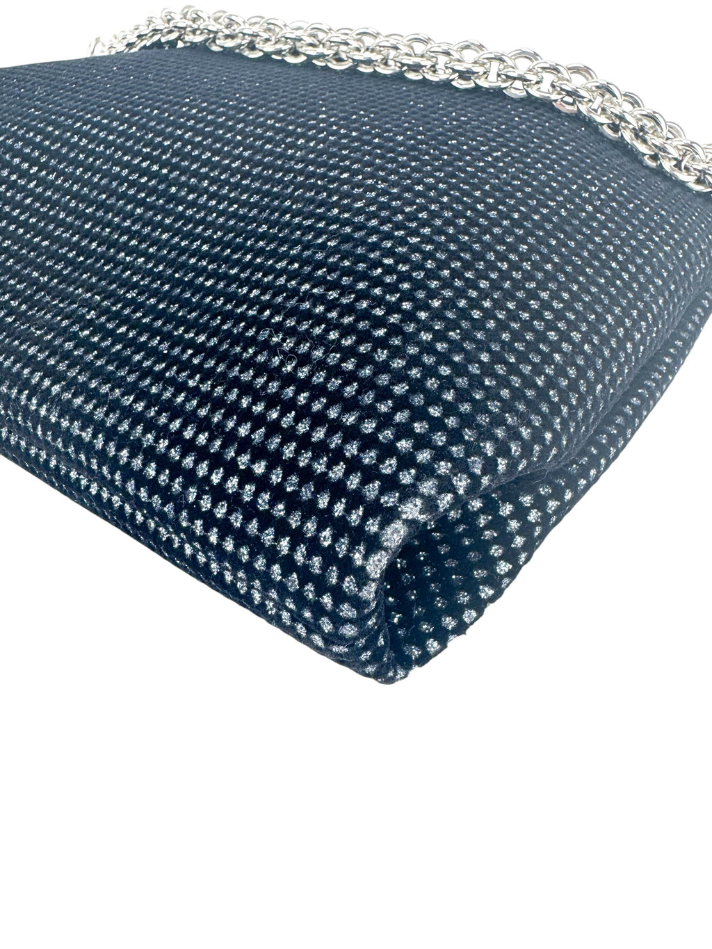 Jimmy Choo Black Velvet Sparkle Pochette Bag