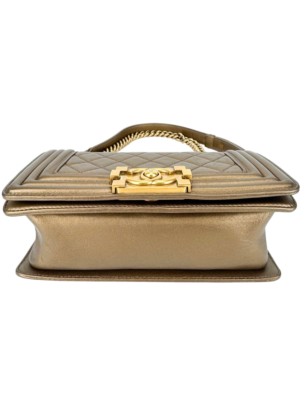 Chanel Metallic Bronze Calfskin Boy Bag Small
