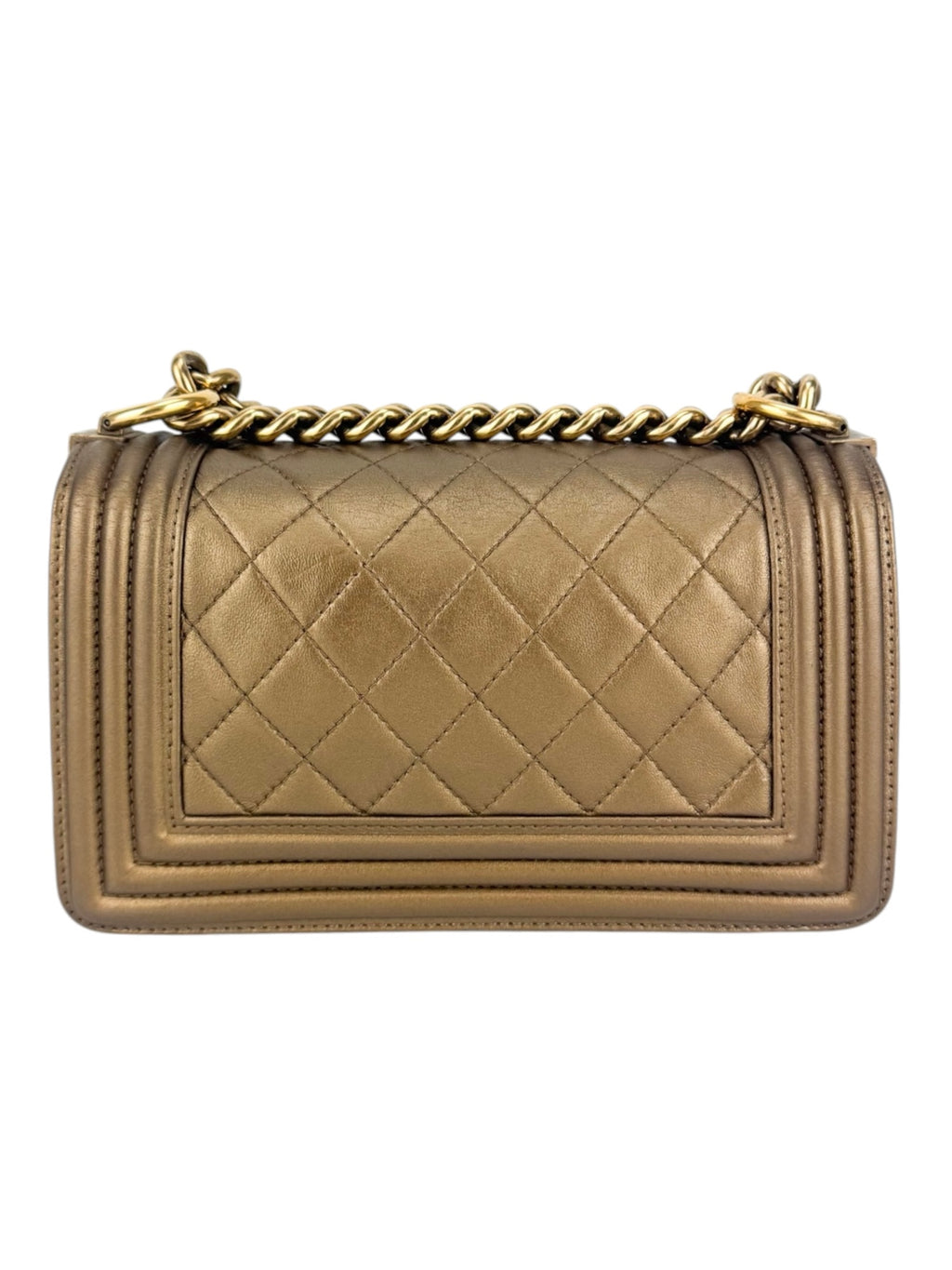 Chanel Metallic Bronze Calfskin Boy Bag Small