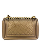 Chanel Metallic Bronze Calfskin Boy Bag Small