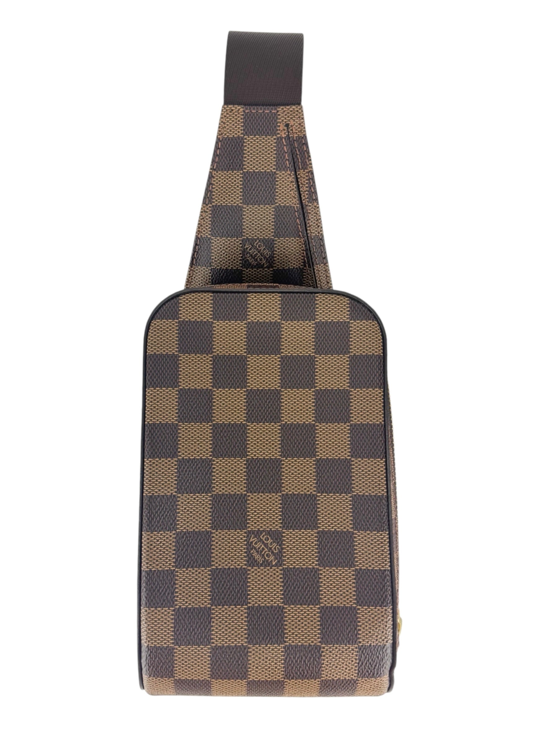 Louis Vuitton Damier Ebene Canvas Leather Geronimos Sling Bag