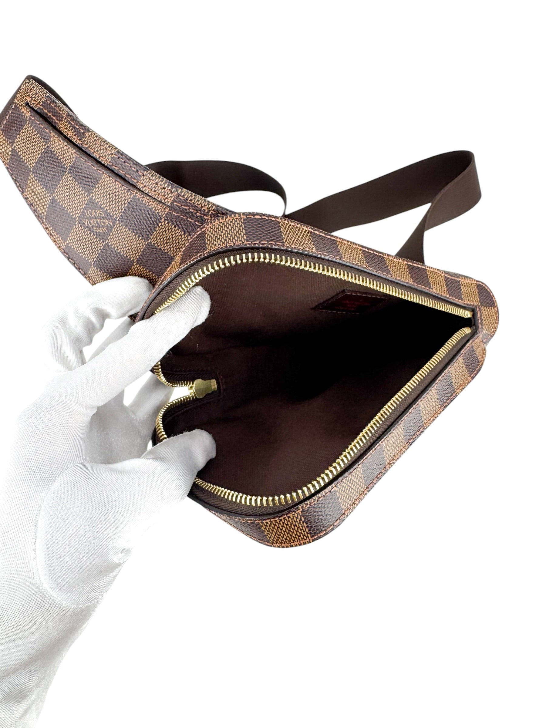 Louis Vuitton Damier Ebene Canvas Leather Geronimos Sling Bag