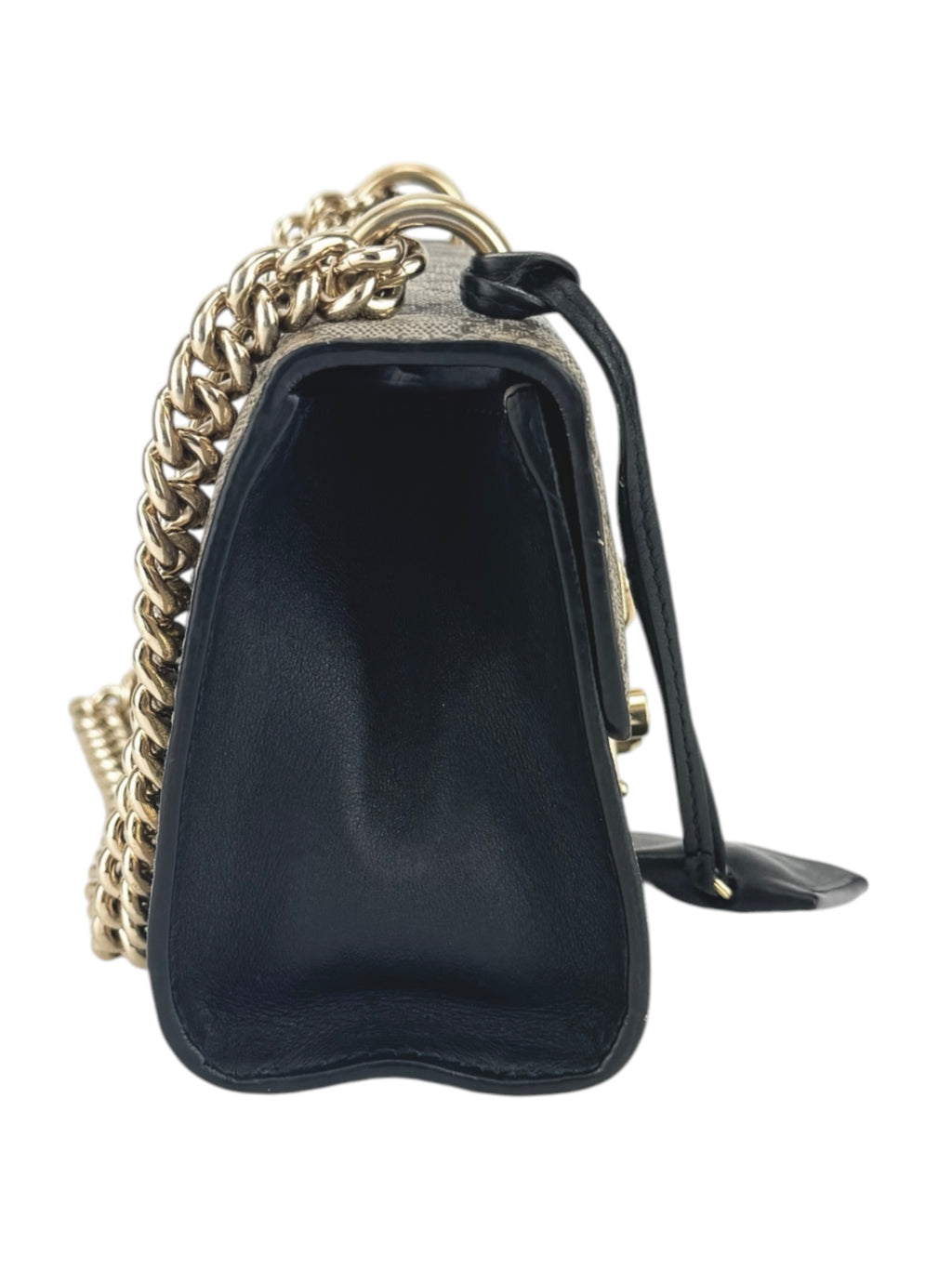 Gucci Brown, Beige and Black Coated Canvas GG Supreme Padlock Bag Small