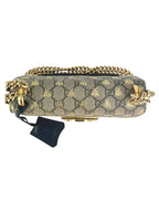 Gucci Brown, Beige and Black Coated Canvas GG Supreme Padlock Bag Small